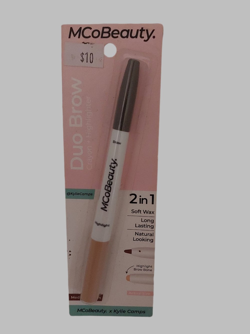 MCoBeauty Medium Brown Duo Brow Crayon + Highlighter