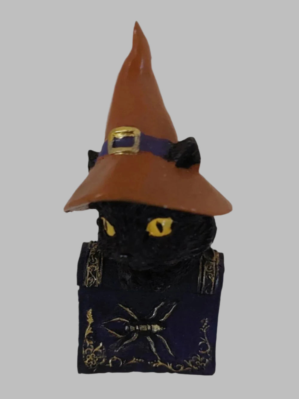 Witch Cat With Spell Book Figurine