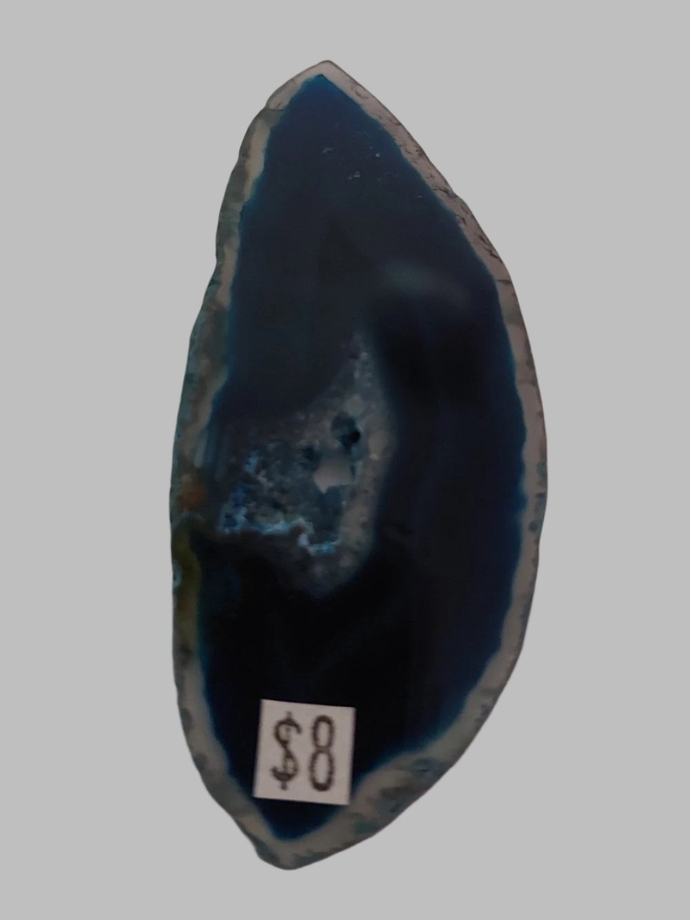 Blue Agate Dyed Crystal Slice