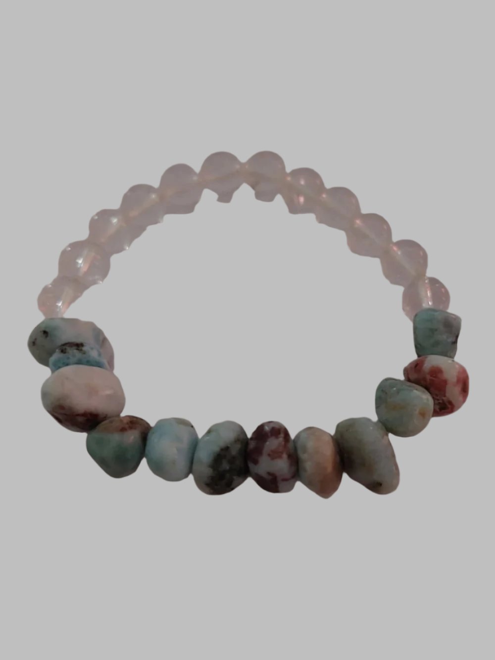 Larimar & Quartz Crystal Stretch Bracelet