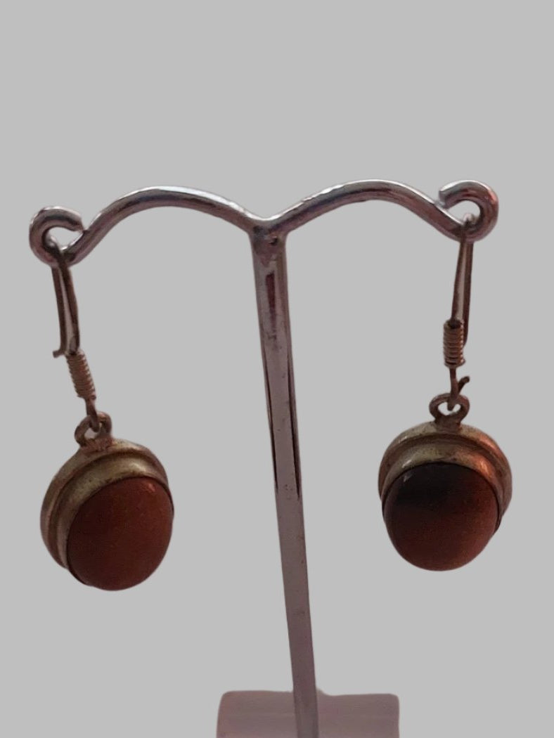 Goldstone Crystal Metal Drop Earrings