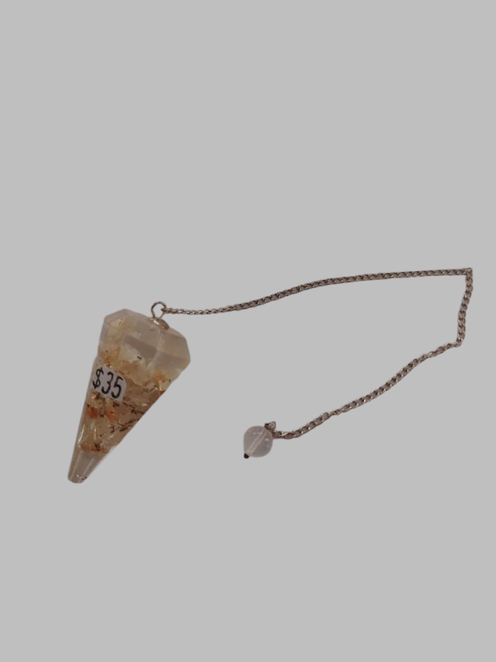 Citrine Crystal Orgonite Resin Pendulum