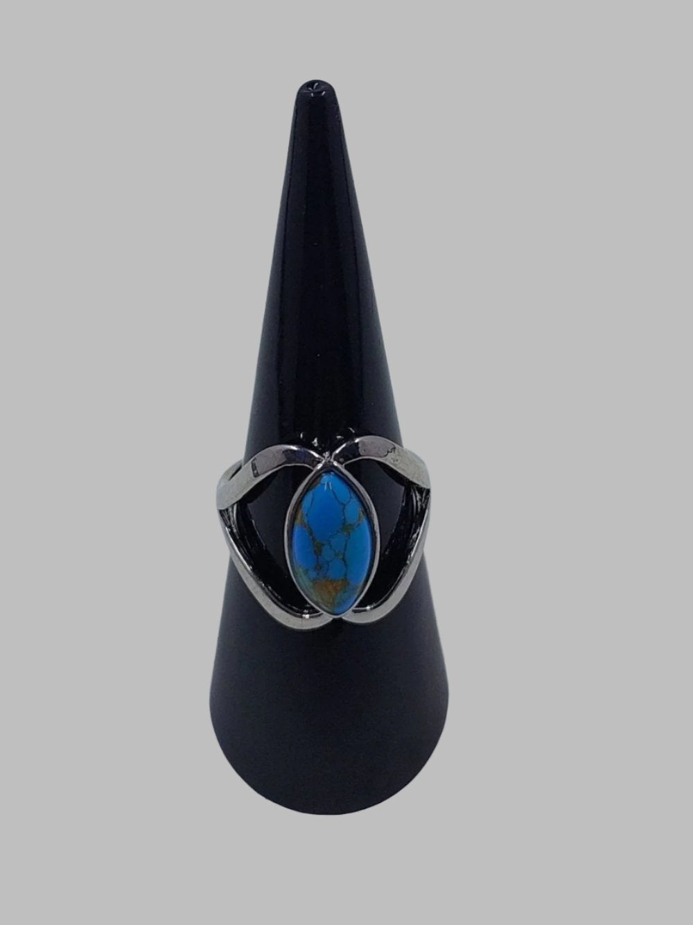 Marquise Turquoise Metal Ring