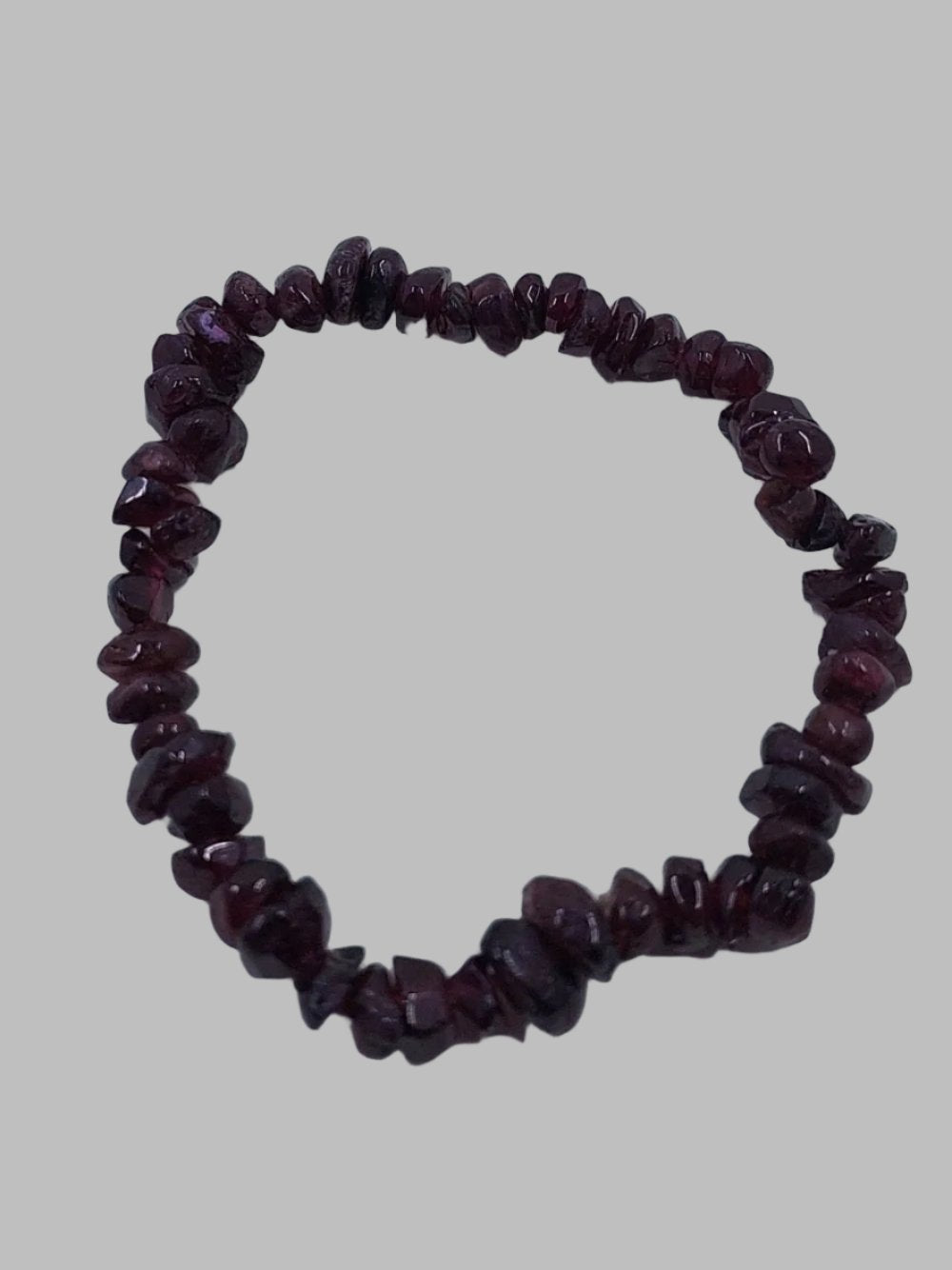 Garnet Crystal Chip Stretch Bracelet