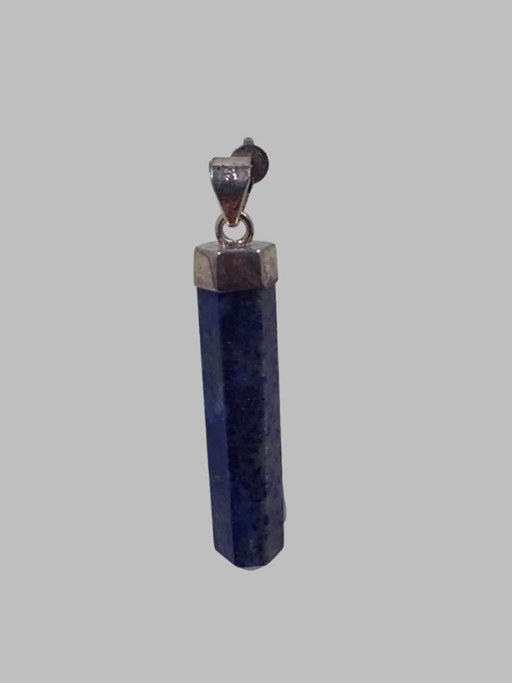 Lapis Lazuli Wand Crystal Sterling Silver 925 Pendant