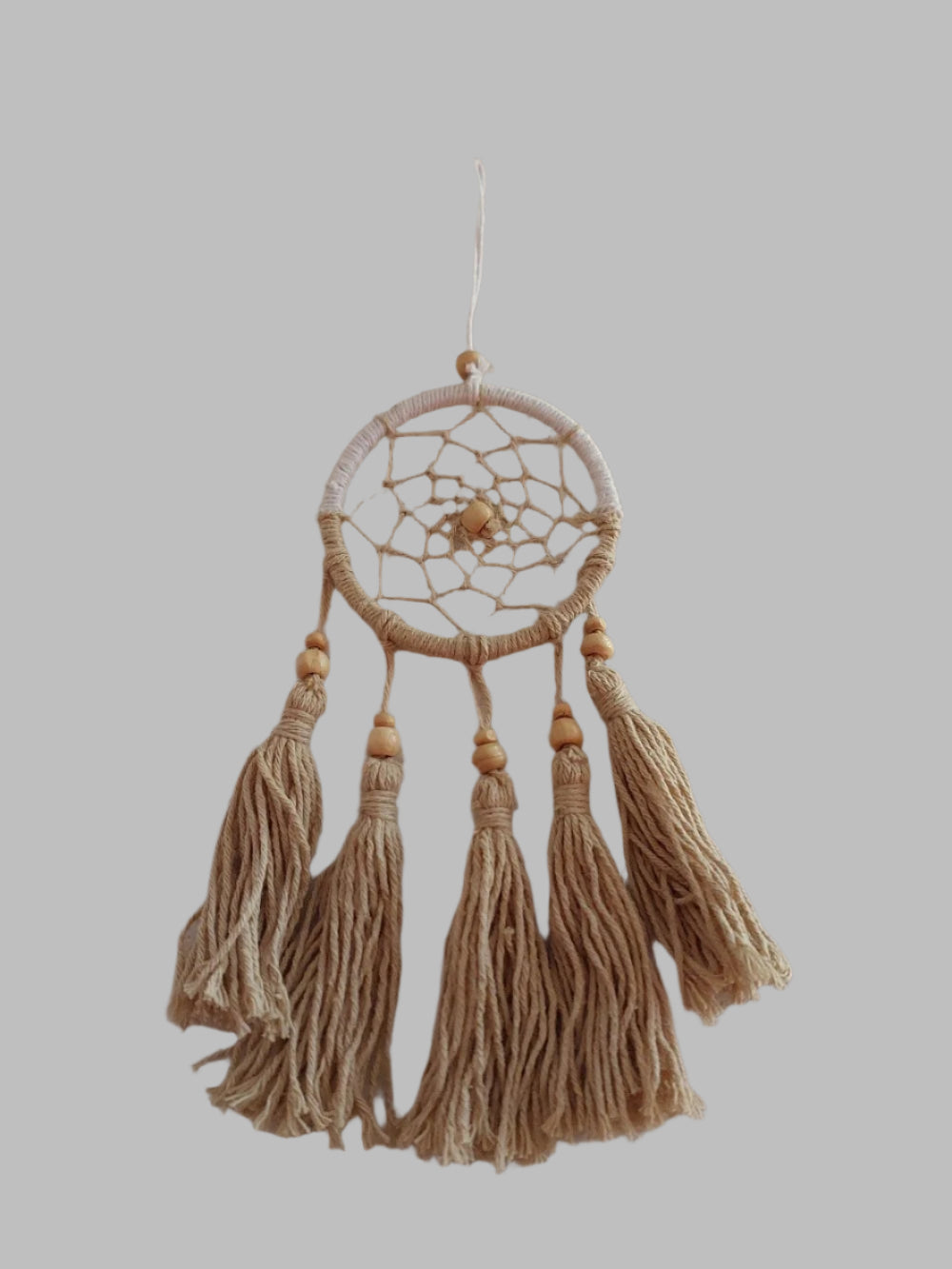 Small Natural Tones With Beads Dreamcatcher