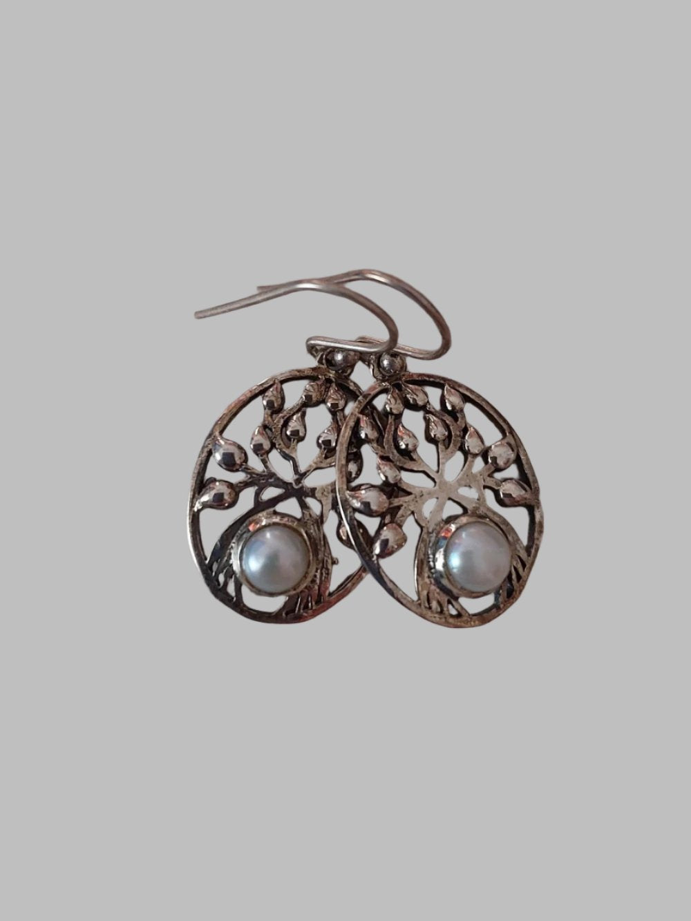 Pearl Branch Sterling Silver 925 Drop Earrings