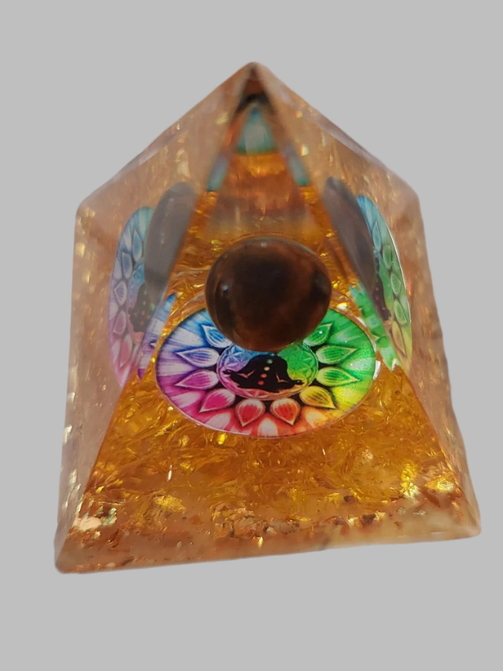 Resin & Crystal Chakra Pyramid