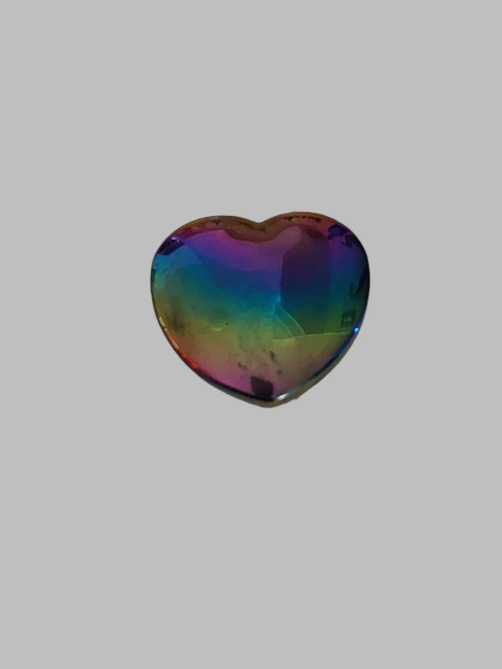 Rainbow Titanium Aura Quartz Crystal Heart