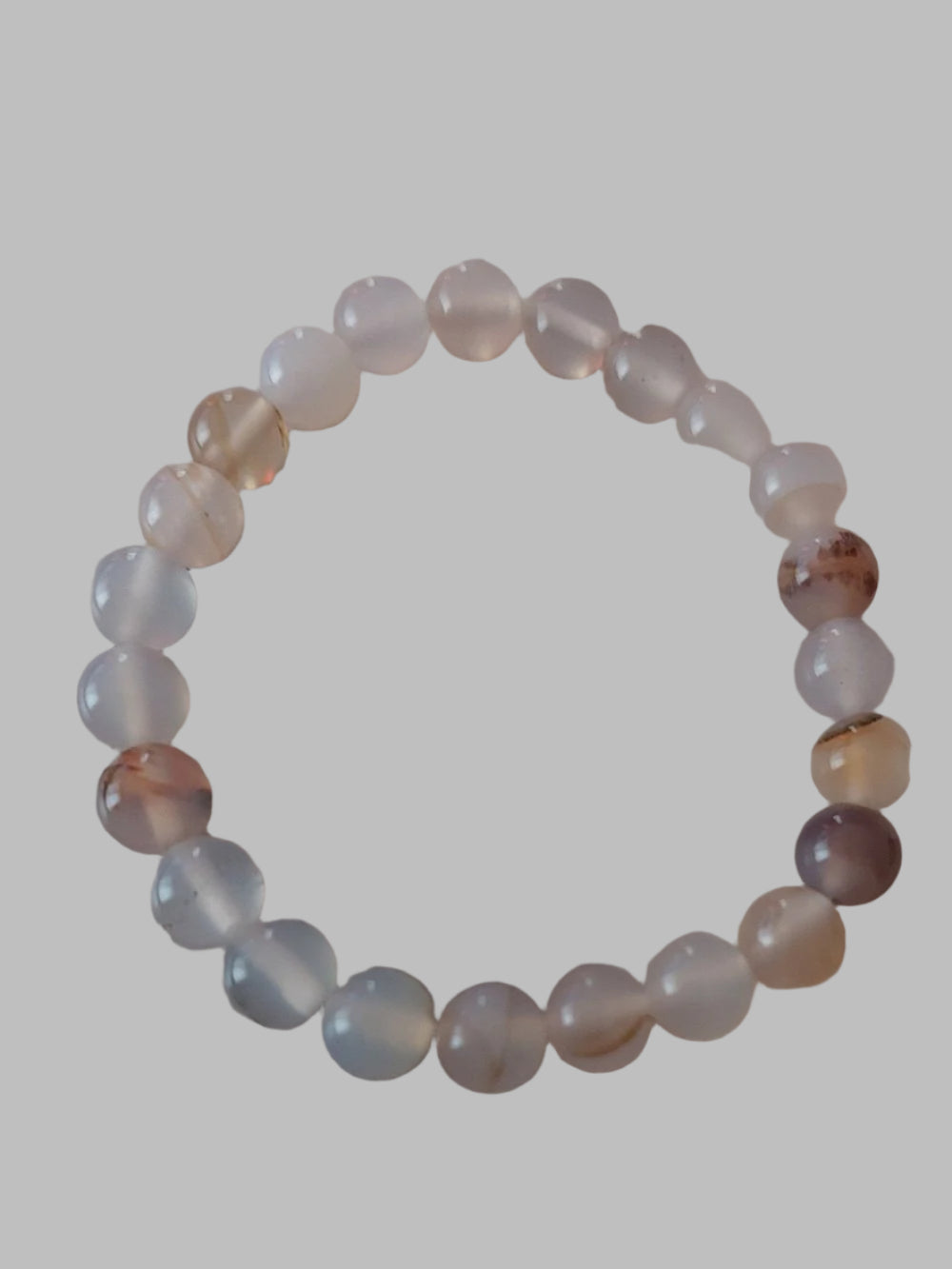 Smokey & Clear Quartz Crystal Bead Stretch Bracelet