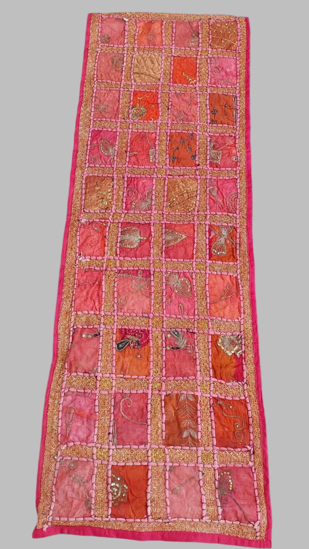 Orange/ Pink Indian Design Table Runner/ Wall Hanging