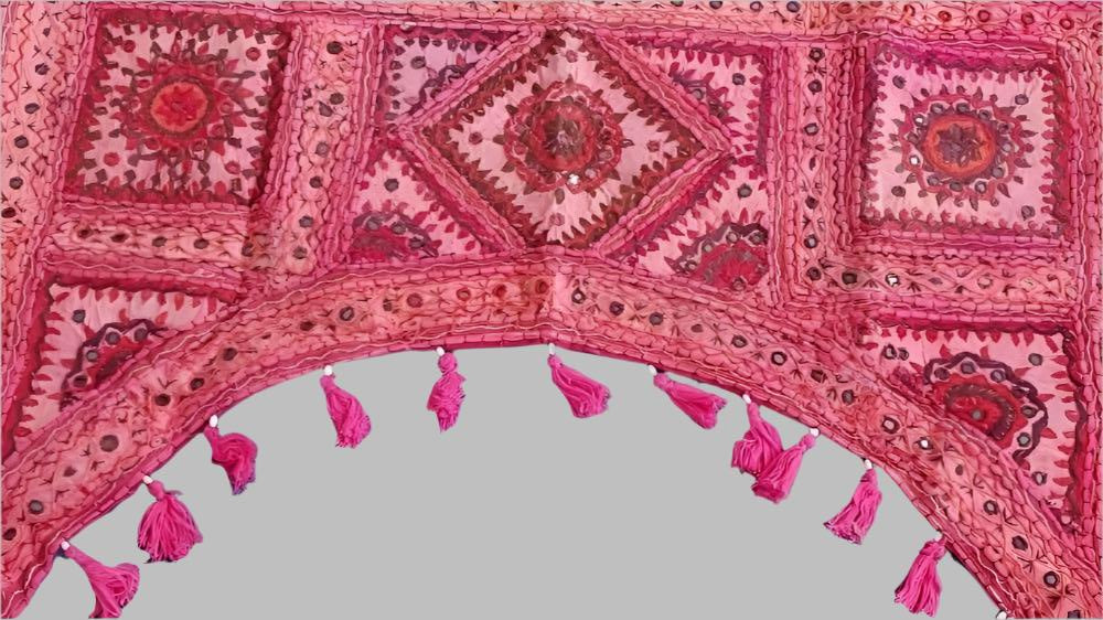 Pink Indian Design Tassel Wall Hanging