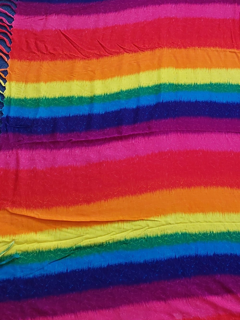 Rainbow Wrap Sarong With Fringing Wall Hanging