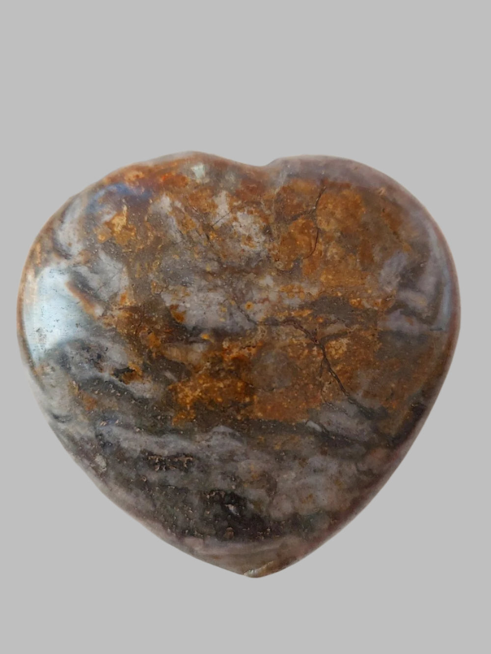 Zebra Jasper With Copper, Polished Crystal Heart