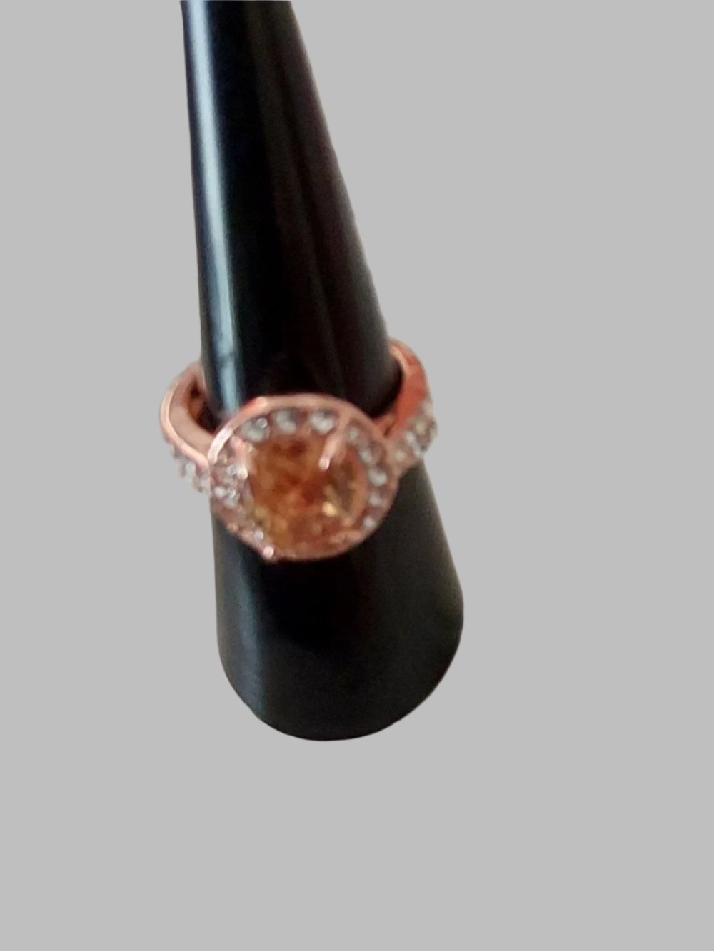 2 Rings Round With Rhinestones Metal Ring