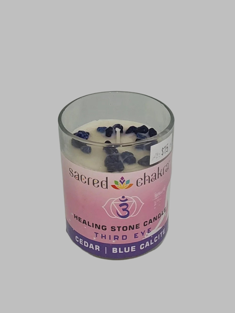 Sacred Third Eye Chakra Fragrant Candle With Gems